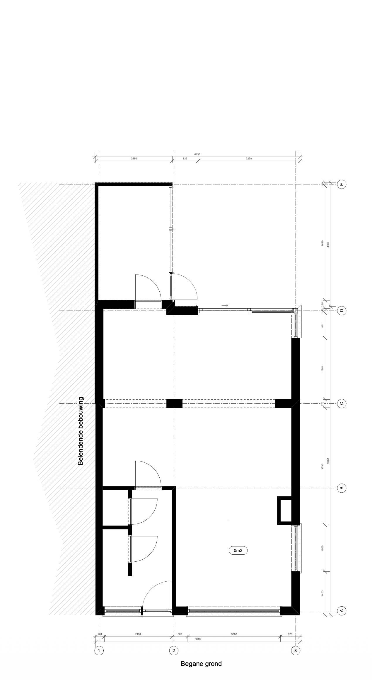 Plattegrond — bestaande situatie